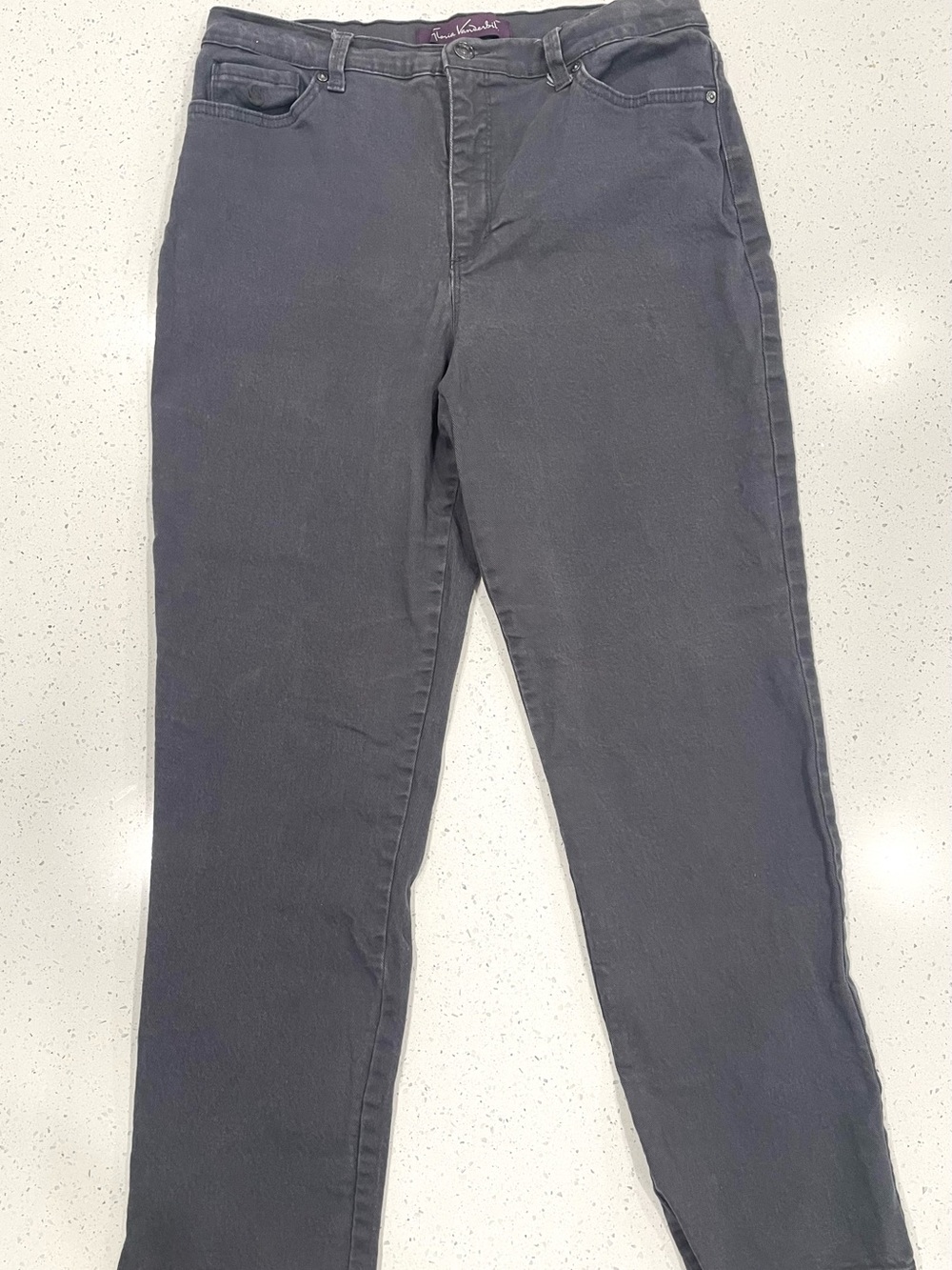 Gloria Vanderbilt Charcoal Straight-Leg Jeans